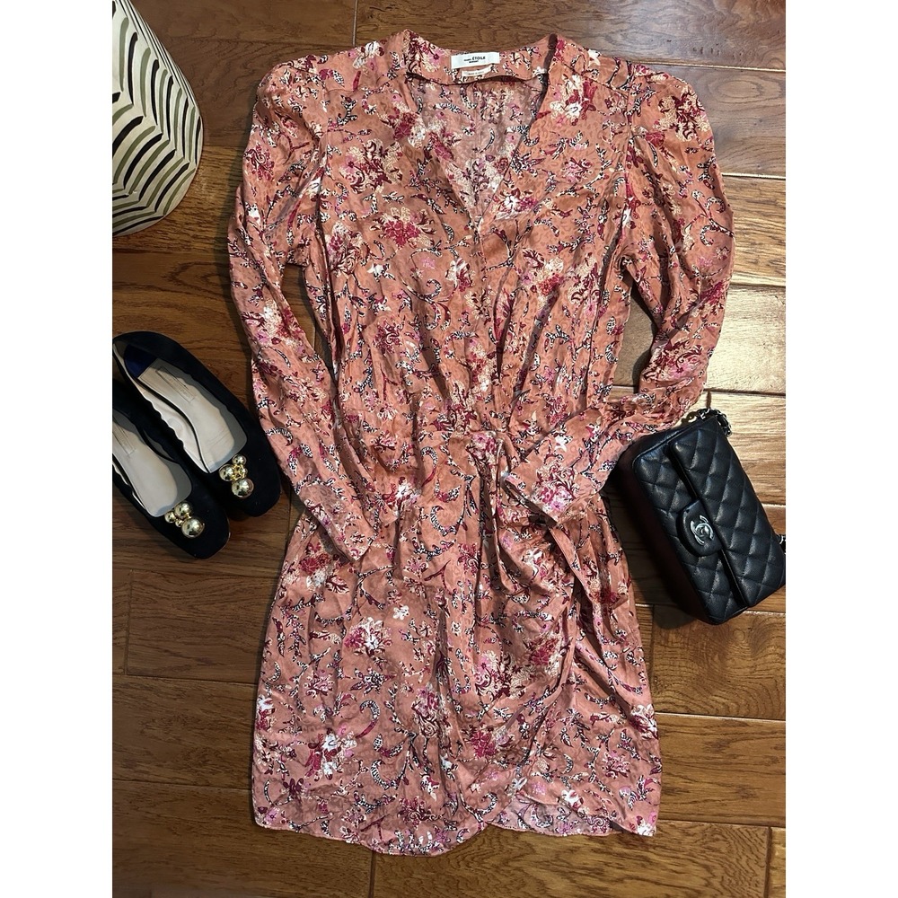 Isabel Marant Étoile Baikal Dress Rose Floral Print Silk Viscose Mini Size 36